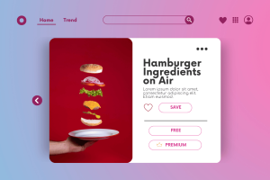 Red Decorative Food Item Page Website Template